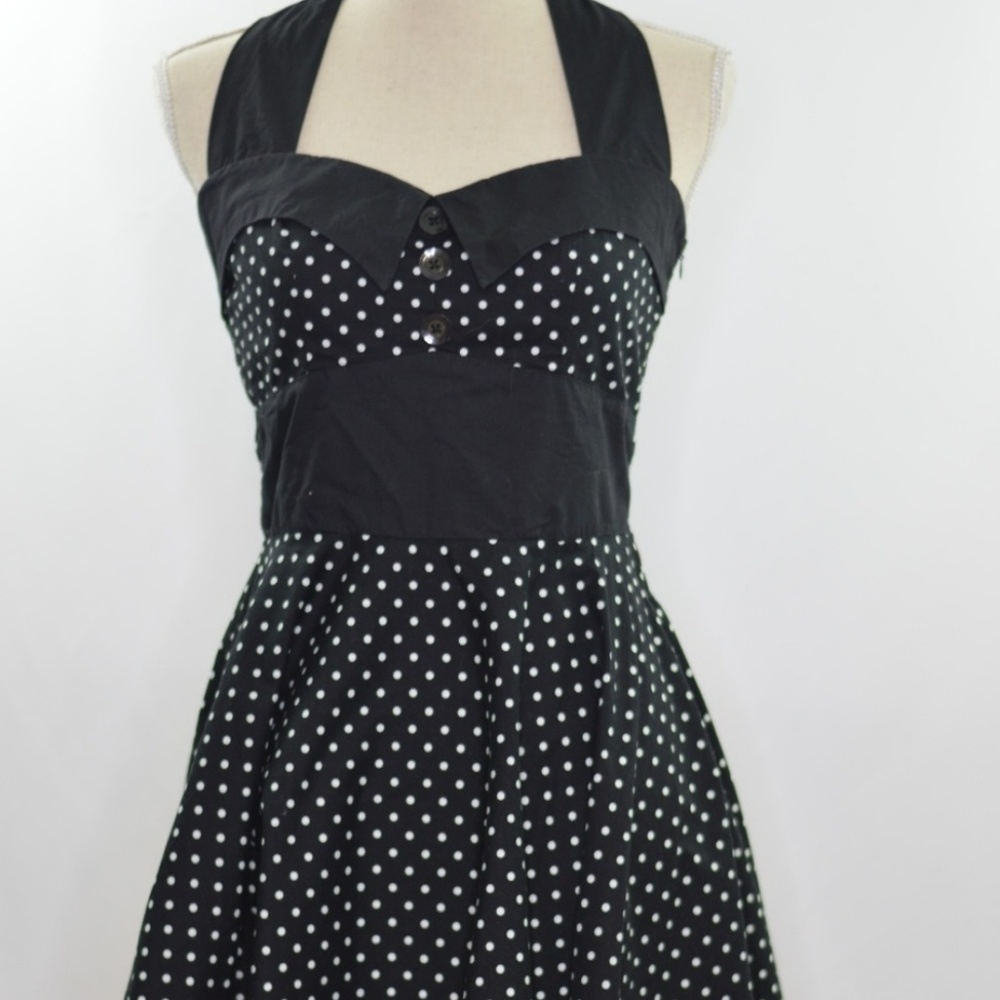 1950's Style Polka Dot Halter Dress